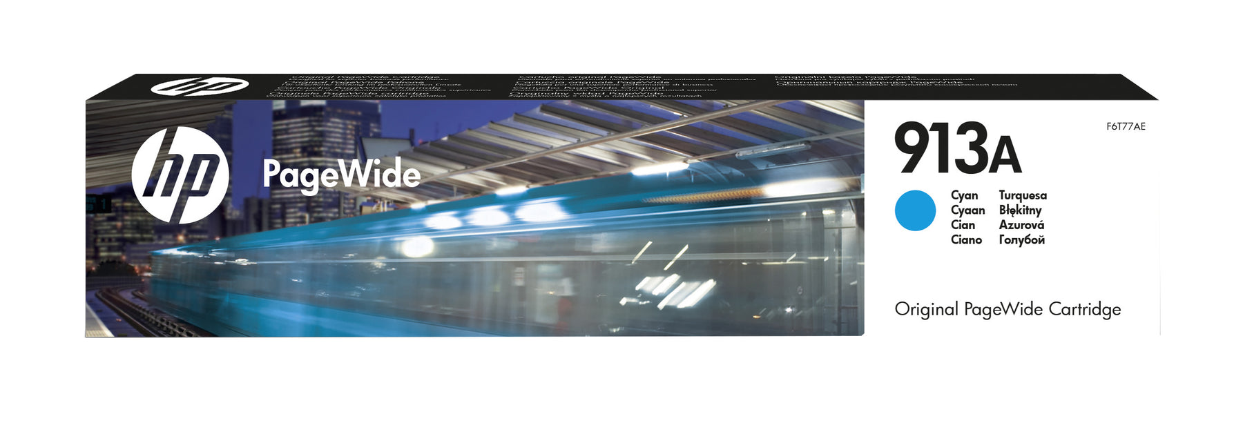HP 913A - Azul cyan - original - PageWide - tinteiro - para PageWide 352, MFP 377, PageWide Managed MFP P57750, P55250, PageWide Pro 452, 477, 552