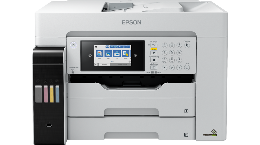 Epson EcoTank Pro ET-16680 - Impressora multi-funções - a cores - jacto de tinta - A3 (media) - até 25 ppm (impressão) - 550 folhas - 33.6 Kbps - USB 2.0, LAN, host USB, Wi-Fi(ac)