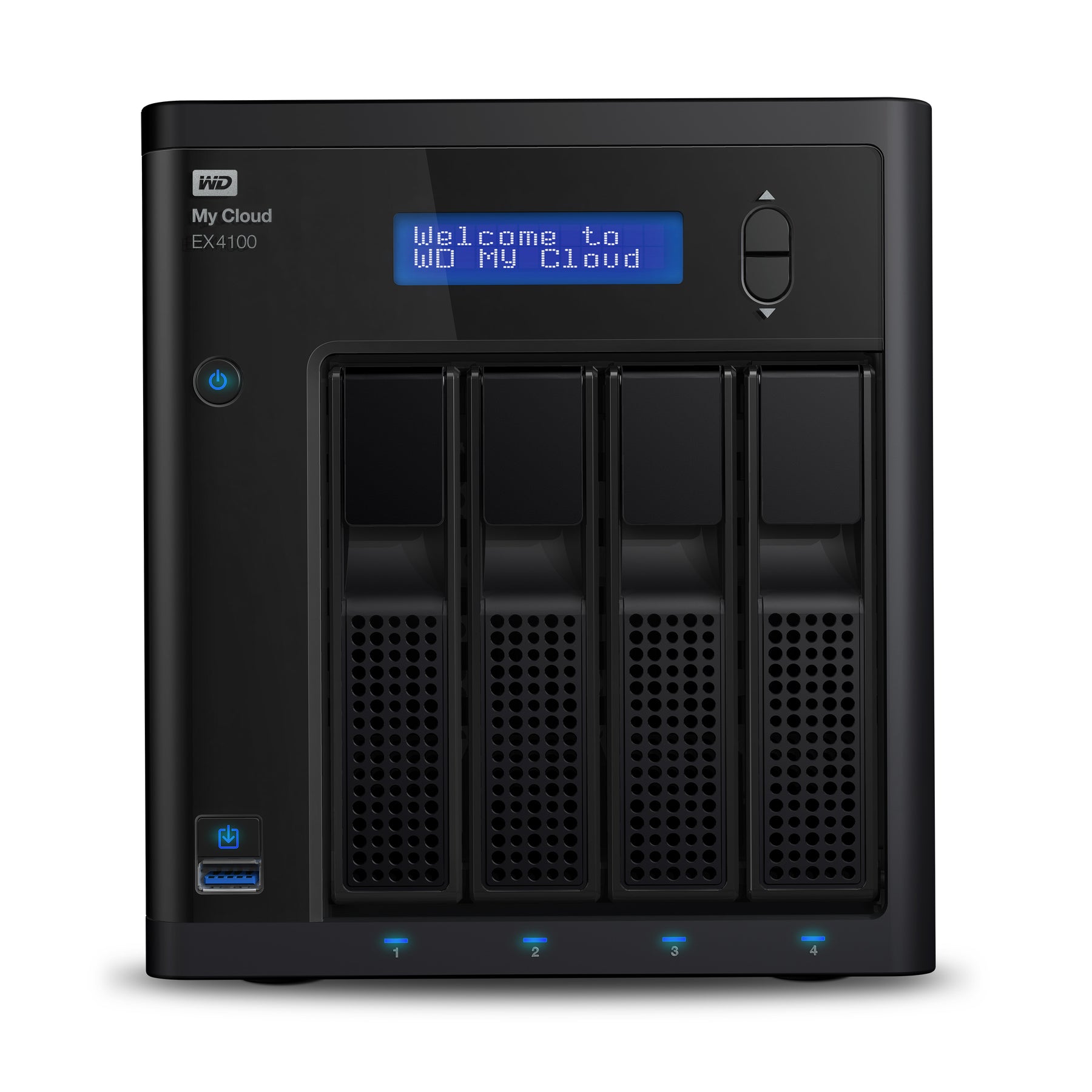 WD My Cloud EX4100 WDBWZE0320KBK - Servidor NAS - 4 bahías - 32 TB - HDD 8 TB x 4 - RAID (expansión de disco duro) 0, 1, 5, 10, JBOD, 5 hot spare - RAM 2 GB - Gigabit Ethernet - Asistencia iSCSI