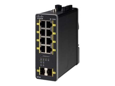 Cisco Industrial Ethernet 1000 Series - Switch - Administered - 8 x 10/100/1000 (PoE+) + 2 x 1000Base-X SFP (uplink) - DIN rail mountable - PoE+ - DC power