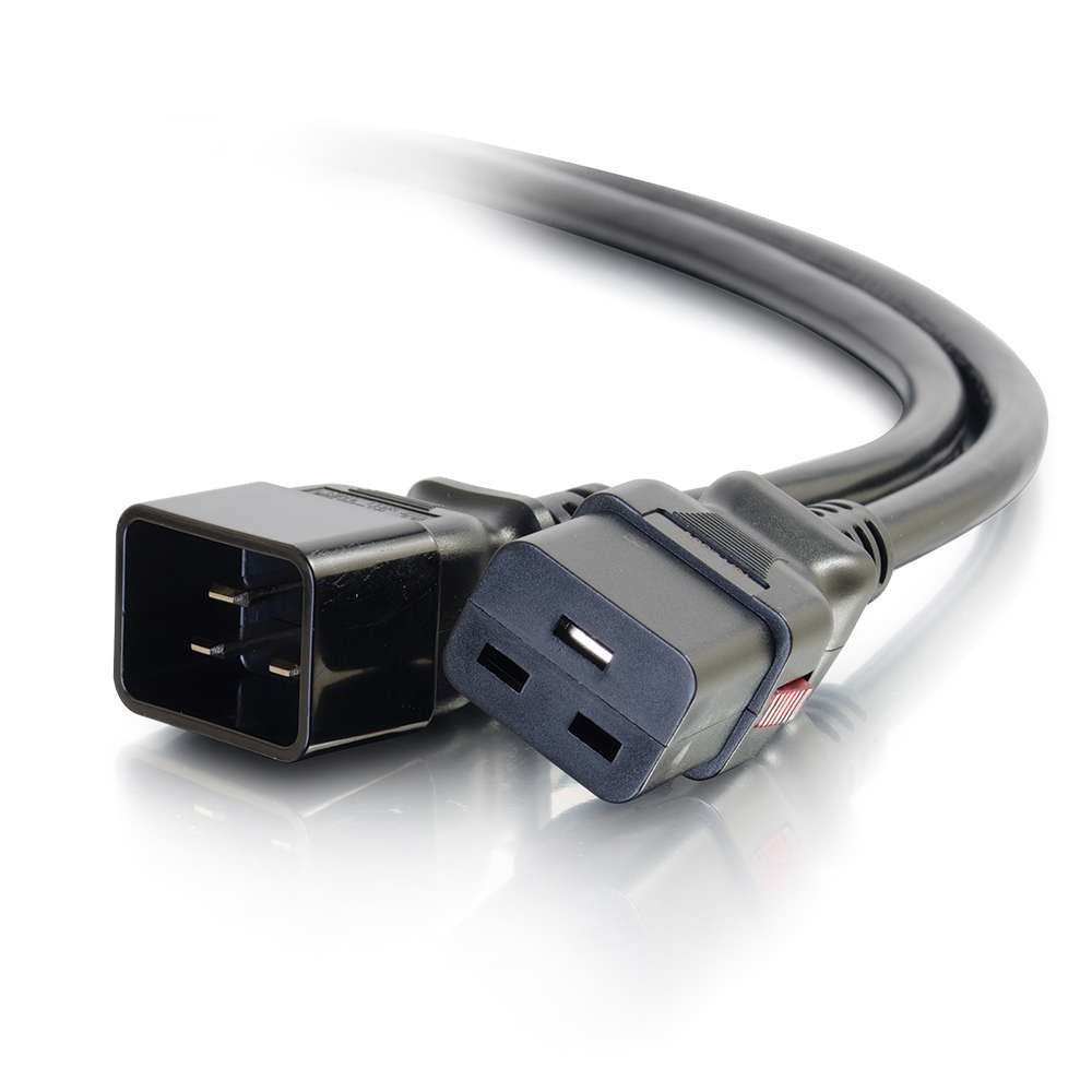 C2G - Cabo de alimentação - IEC 60320 C19 para IEC 60320 C20 - AC 250 V - 15 A - 90 cm - preto
