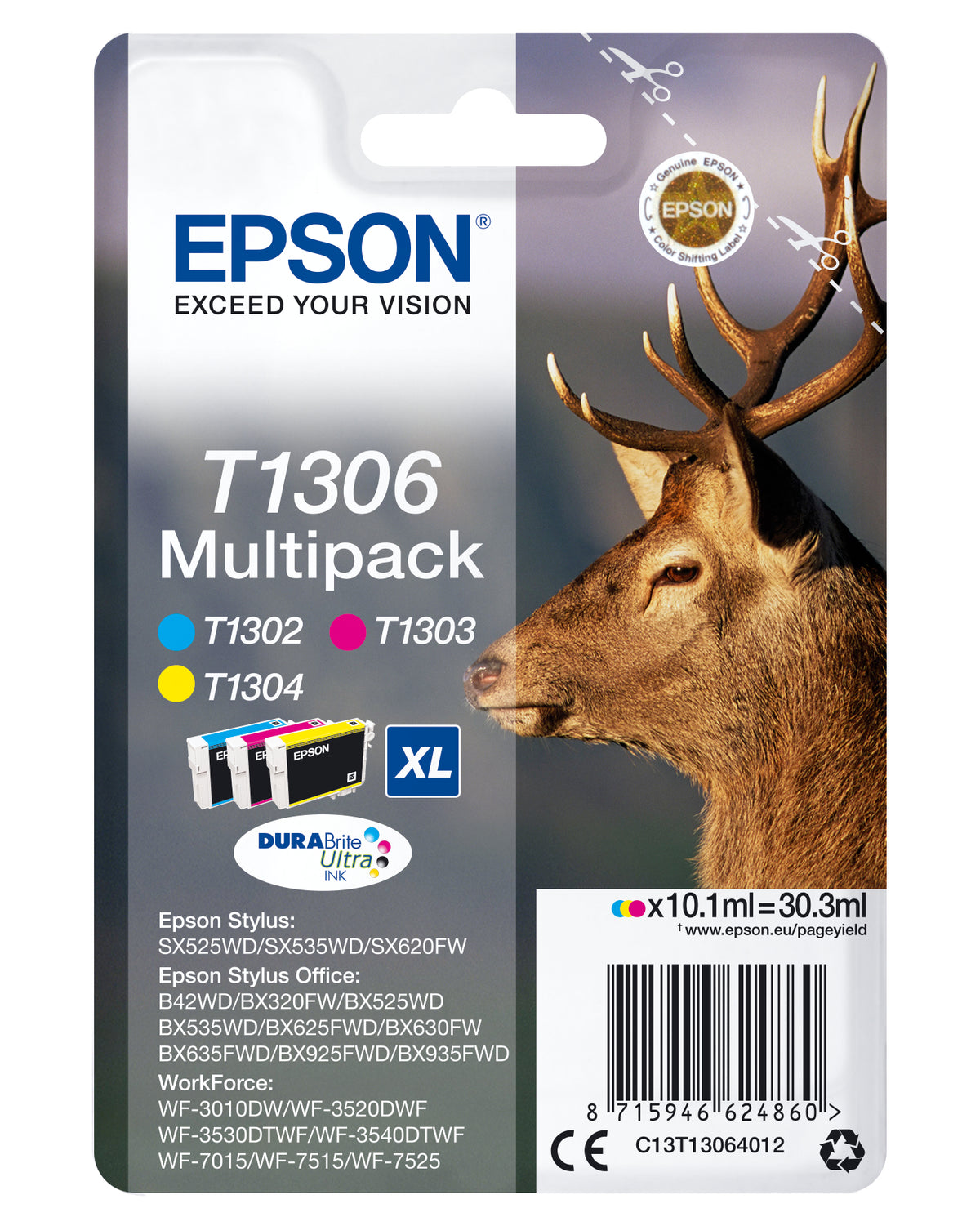 EPSON TINTEIRO PACK 3 CORES SX525/535/620/B42/525/535/625F/630/635