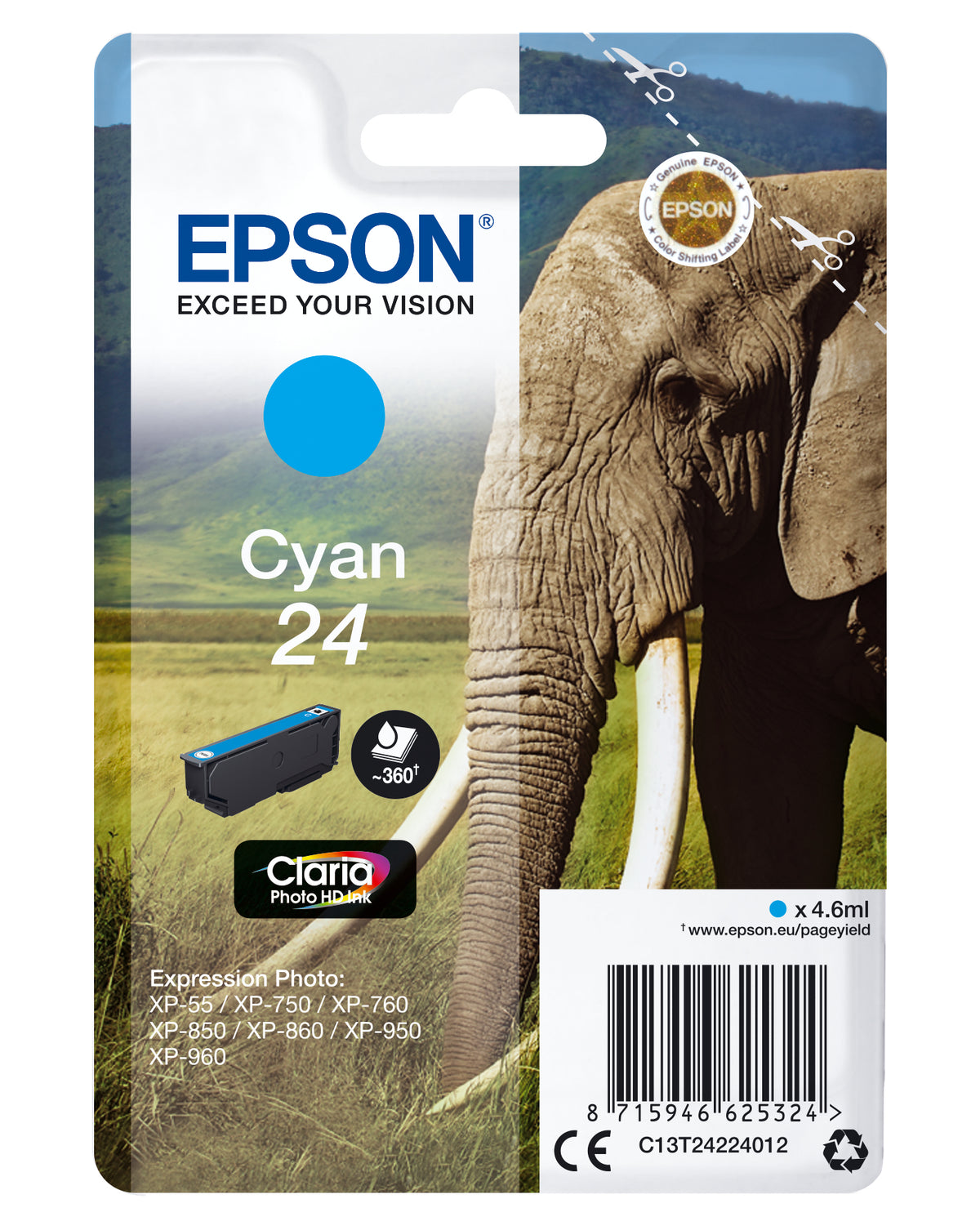 EPSON TINTEIRO AZUL 24 CLARIA PHOTO HD XP-850/750/950/55/860/760/960