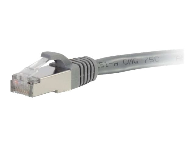 Cable de conexión de red C2G Cat6a blindado (STP) - Cable de conexión - RJ-45(M) a RJ-45(M) - 15 m - PTB - CAT 6a - moldeado, sin nudos, trenzado - gris (89923)