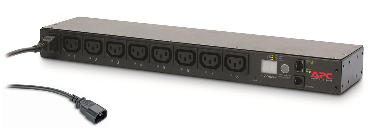 APC Switched Rack PDU AP7920B - Faixa de distribuição de energia - AC 200/208/230 V - 2300 VA - Ethernet - entrada: IEC 60320 C14 - conectores de saída: 8 (IEC 60320 C13) - 1U - 19" - preto - para P/N: SMTL1000RMI2UC, SMX1000C, SMX1500RM2UC, SMX1500R
