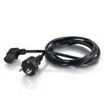 C2G Universal Power Cord - Cable de alimentación - CEE 7/7 (M) según IEC 60320 C13 - 5 m - Conector de 90°, moldeado - negro - Europa
