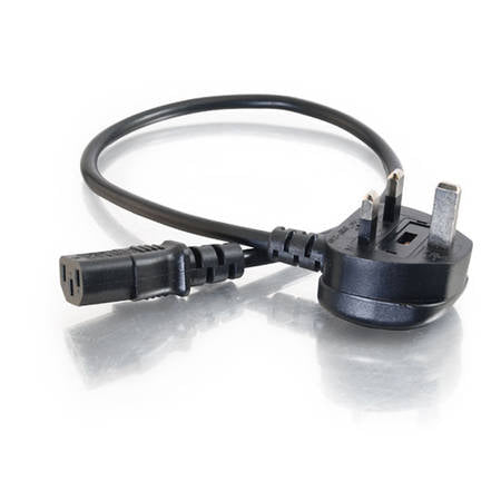 Cable de alimentación universal C2G - Cable de alimentación - BS 1363 (M) a IEC 60320 C13 - 50 cm - moldeado - negro