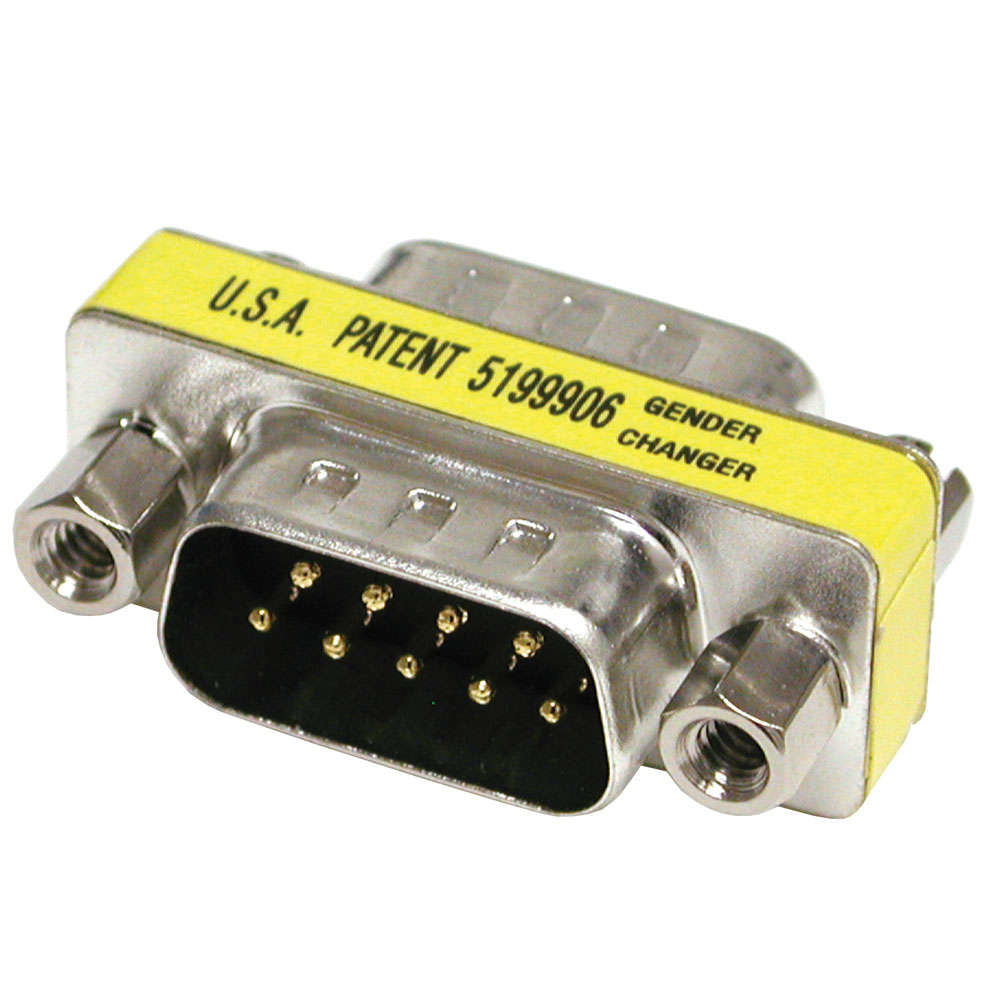 C2G Mini Gender Changer - Comutador de género de série - DB-9 (M) para DB-9 (M)
