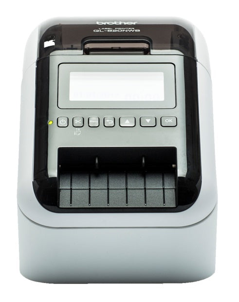Brother QL-820NWB - Impressora de etiquetas - duas cores (monocromático) - térmico direto - Rolo (6,2 cm) - 300 x 600 ppp - até 176 mm/ s - USB 2.0, LAN, Wi-Fi(n), host USB, Bluetooth 2.1 EDR - cortador