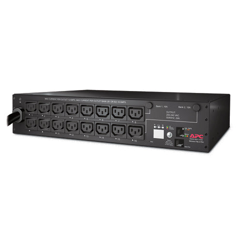 APC Switched Rack PDU AP7911B - Faixa de distribuição de energia (montável em bastidor) - AC 208 V - Ethernet 10/100 - entrada: NEMA L6-30 - conectores de saída: 16 (IEC 60320 C13) - 2U - 3.65 m cabo - preto - para P/N: SMTL1000RMI2UC, SMX1000C, SMX1
