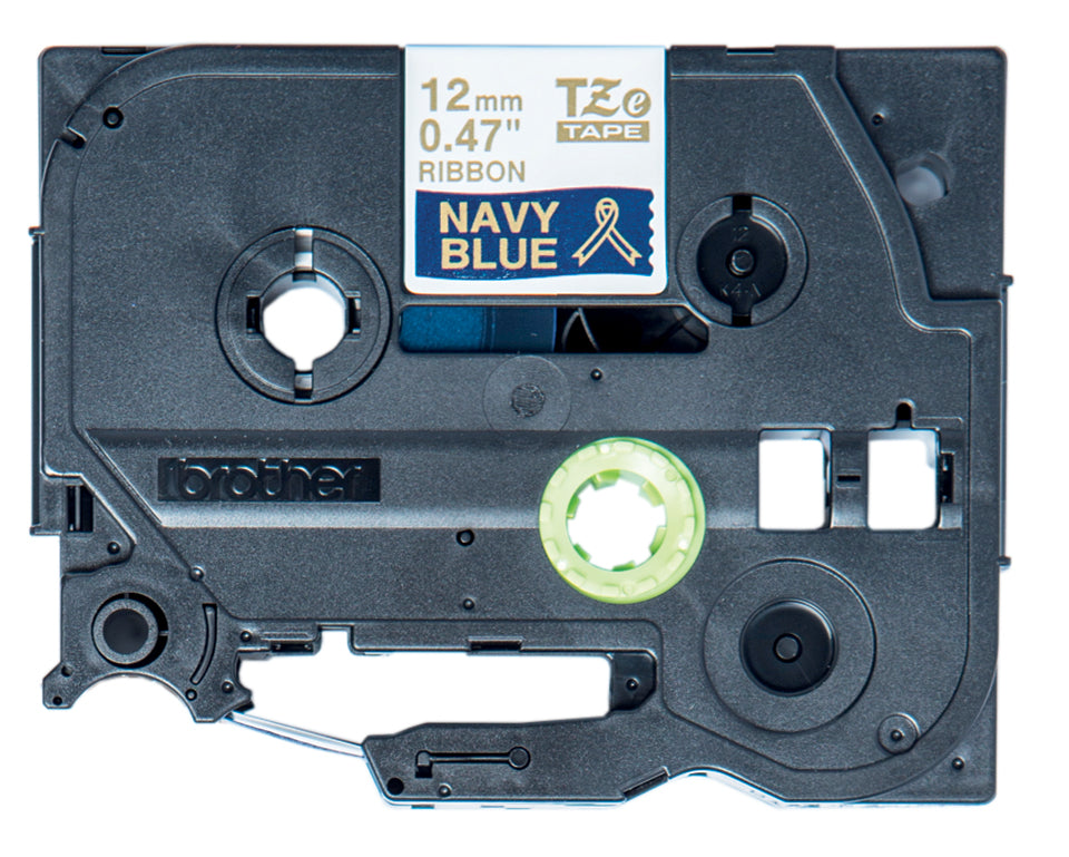 Brother TZe-RN34 - Navy Blue Gold - Roll (1.2 cm x 4 m) 1 tape cassette(s) - for Brother PT-D600, H110, P-Touch PT-D450, P-Touch Cube PT-P300, P-Touch Embellish PT-D215