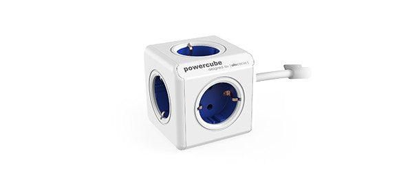 Allocacoc PowerCube extended - Unidad de distribución de energía - AC 250 V - conectores de salida: 5 - azul cobalto