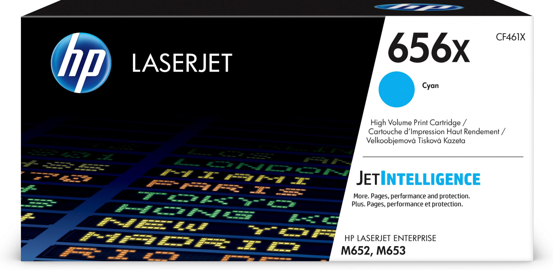 HP 656X - High Yield - Cyan Blue - Genuine - LaserJet - Toner Cartridge (CF461X) - for Color LaserJet Enterprise M652dn, M652n, M653dh, M653dn, M653x