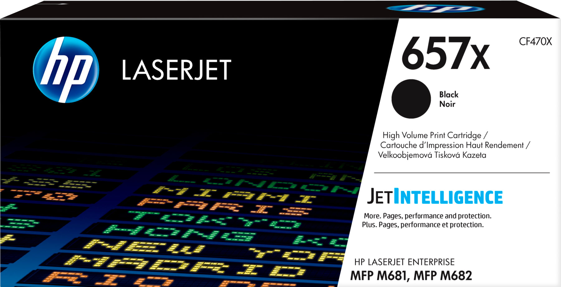 HP 657X - Alto Rendimento - preto - original - LaserJet - cartucho de toner (CF470X) - para Color LaserJet Enterprise MFP M681, LaserJet Enterprise Flow MFP M681, MFP M682
