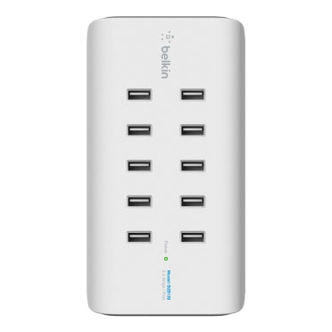 Belkin ROCKSTAR - Estação de carregamento - 120 Watt - 10 conectores de saída (10 x USB Tipo A de 4 pinos)