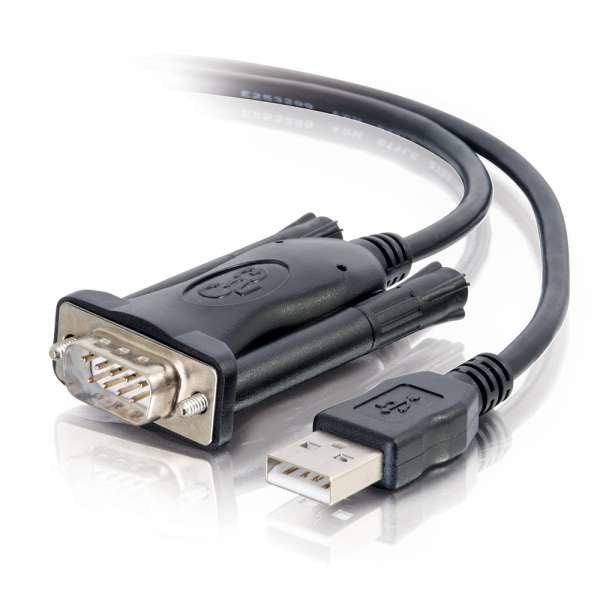 Cable adaptador serie RS232 C2G - Cable USB/serie - USB (M) a DB-9 (M) - 1,5 m - Negro