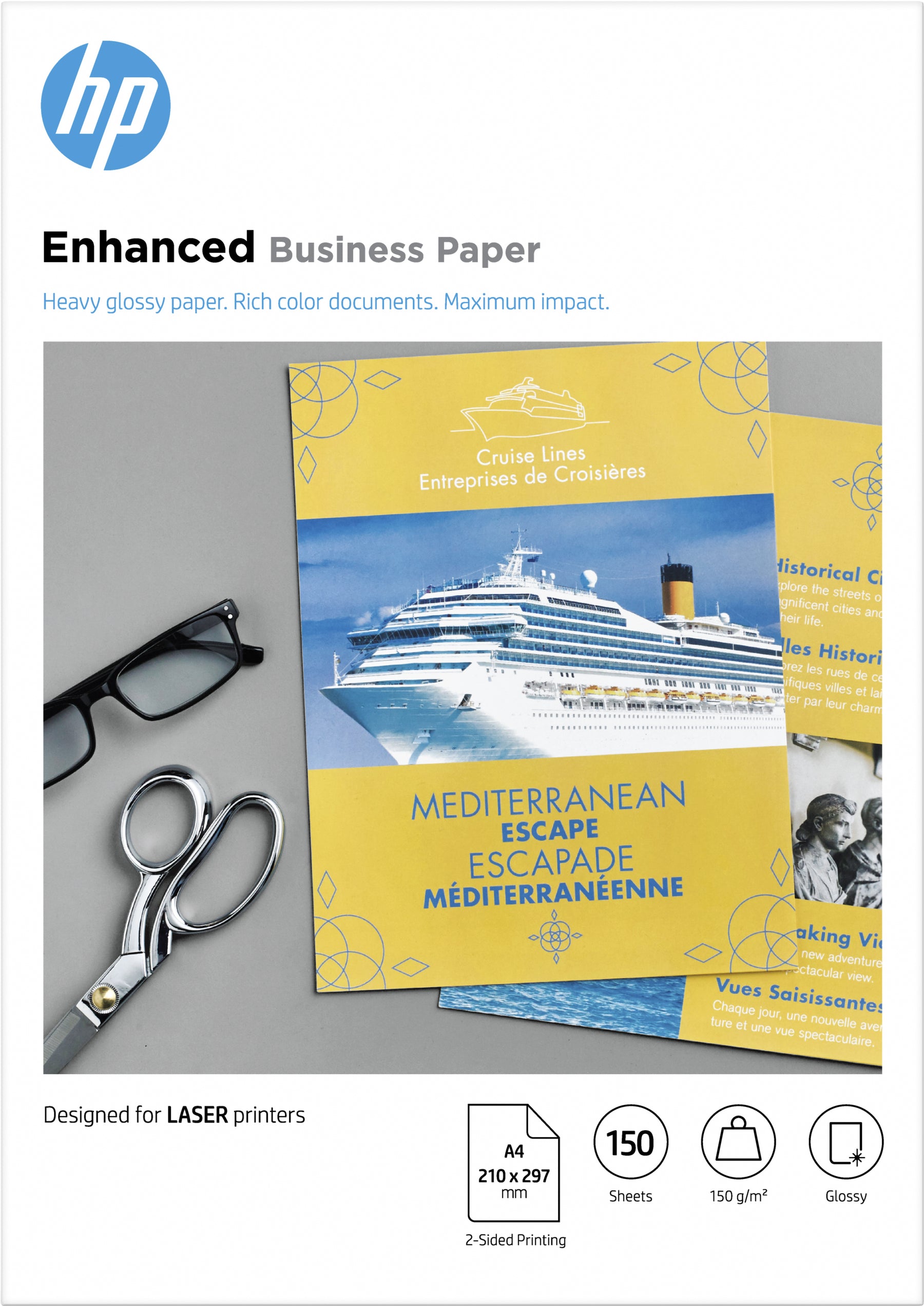 HP Professional Glossy Paper - Glossy - A4 (210 x 297 mm) - 150 gsm - 150 sheet(s) photo paper - for Laser MFP 13X, LaserJet Enterprise MFP M480, Neverstop 1001, Neverstop Laser MFP 12XX