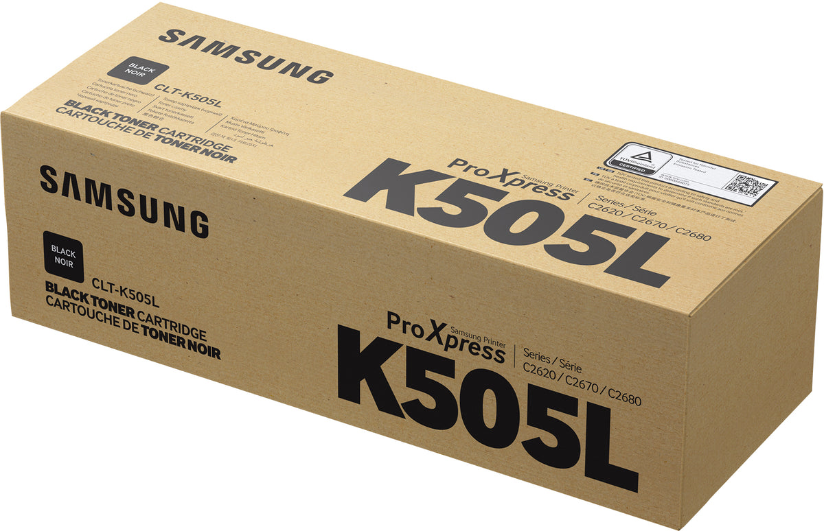 Samsung CLT-K505L - Alto rendimiento - Negro - Genuino - Cartucho de tóner (SU168A) - para ProXpress SL-C2620DW, SL-C2670FW, SL-C2680FX