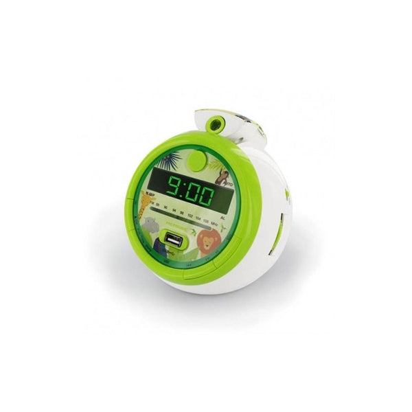 RADIO RELOJ ALARMA METRONIC PROYECCIÓN JUNGLA