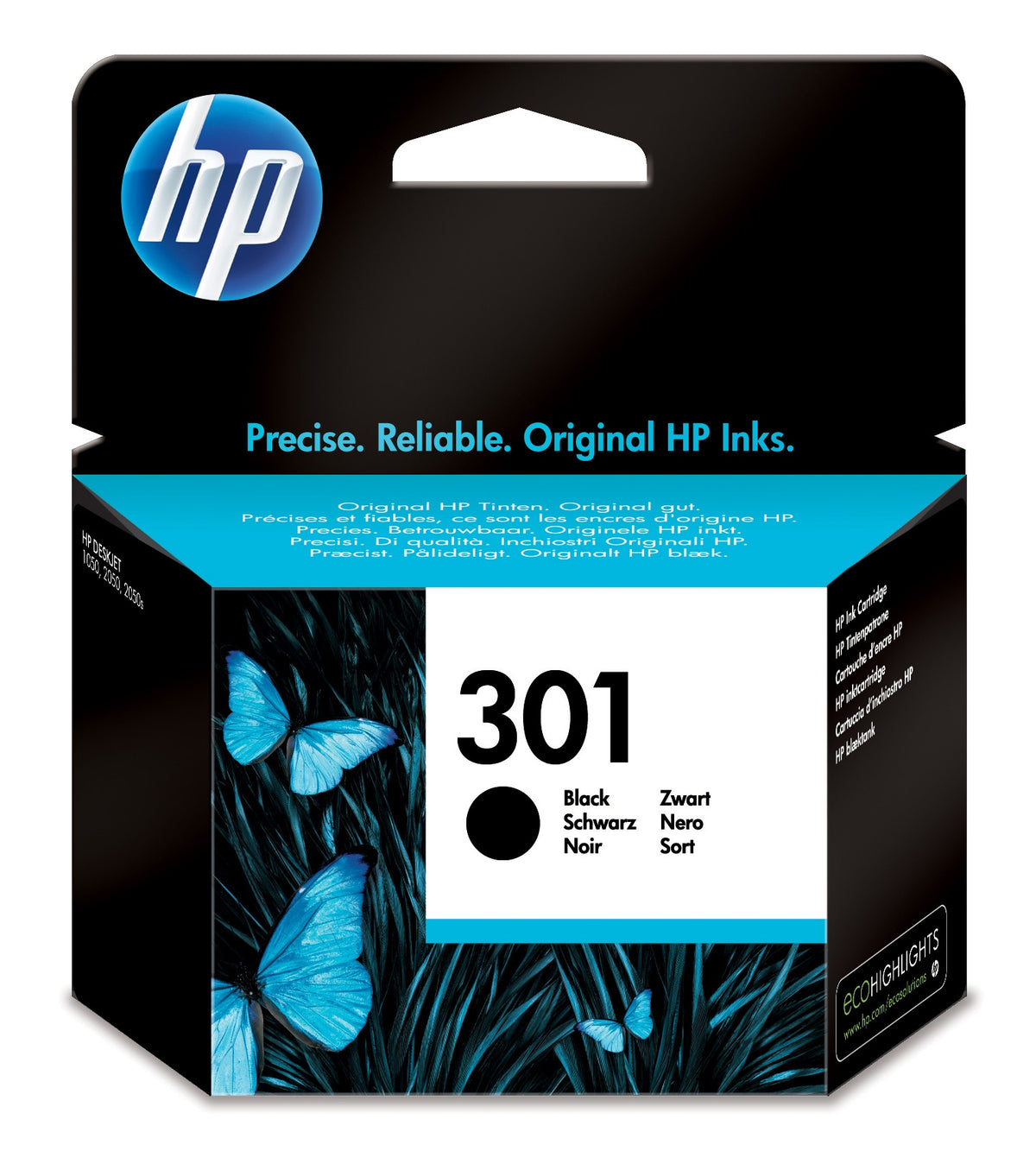 HP 301 - 3 ml - black - original - ink cartridge - for Deskjet 1000, 1010, 1050 J410, 1050A J410, 1051A J410, 1055 J410, 1056 J410, (1510), 1512