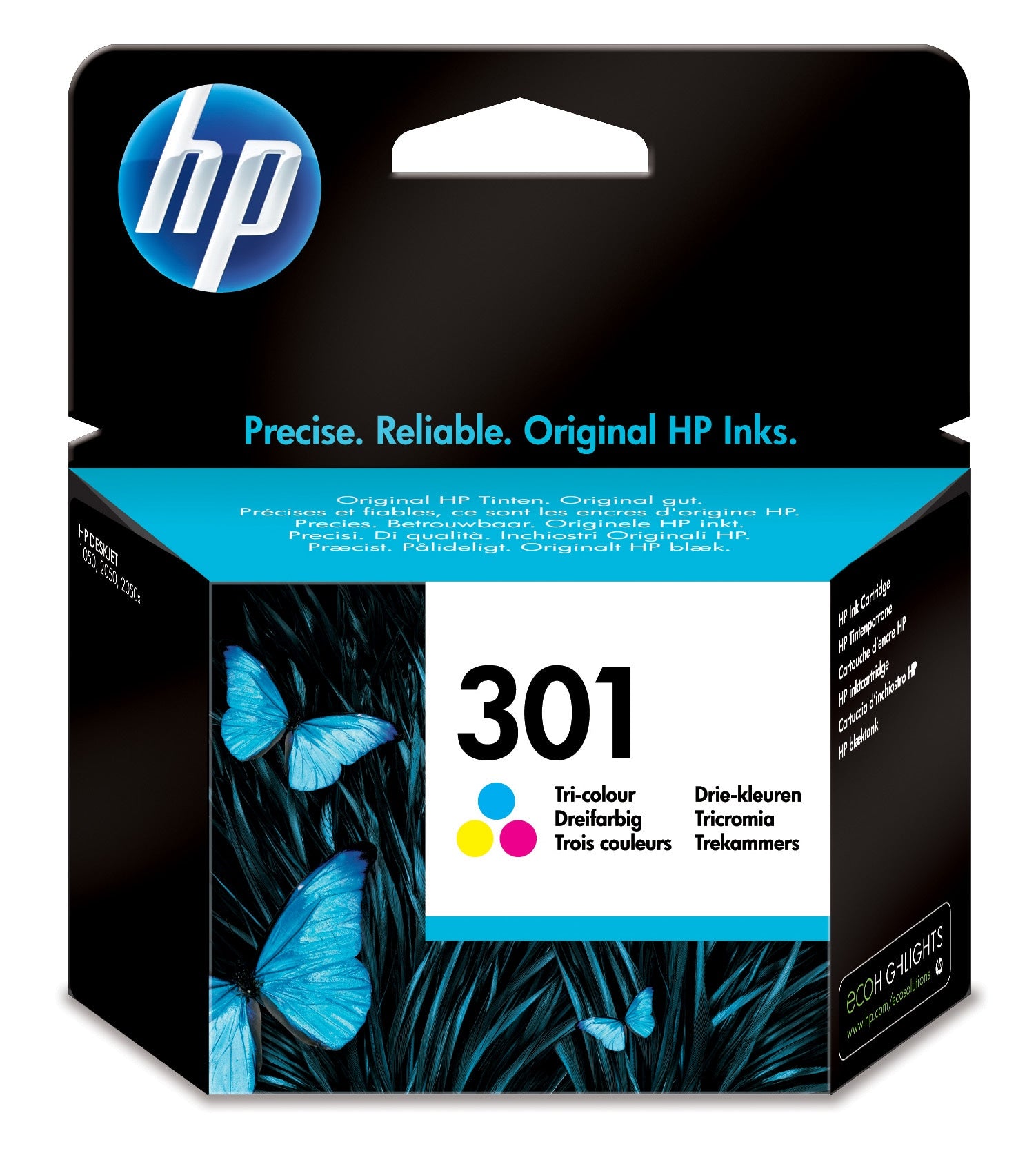 HP 301 - 3 ml - cor (ciano, magenta, amarelo) - original - tinteiro - para Deskjet 1000, 1010, 1050 J410, 1050A J410, 1051A J410, 1055 J410, 1056 J410, 1510, 1512