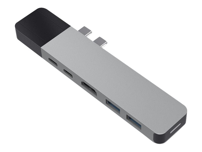 HyperDrive Net 6-in-2 Hub - Estação de engate - USB-C x 2 - HDMI - GigE (GN28N-GRAY)