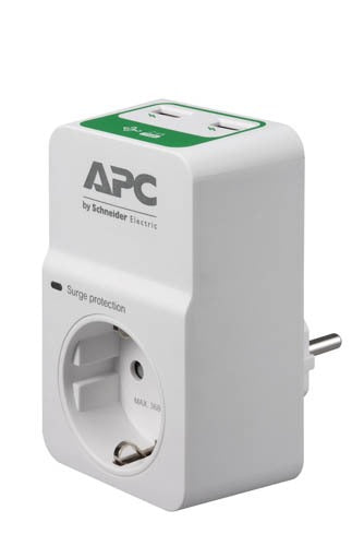 APC Essential Surgearrest PM1WU2 - Protector contra sobretensiones - 230 V CA - Conectores de salida: 1 - Rusia - Blanco