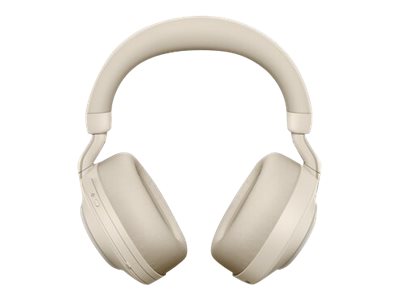 Jabra Evolve2 85 MS Stereo - Auscultadores - tamanho completo - bluetooth - sem fios, com cabo - cancelamento de ruído activo - macaco de 3,5 mm - isolamento de ruído - bege - Certificado para Teams