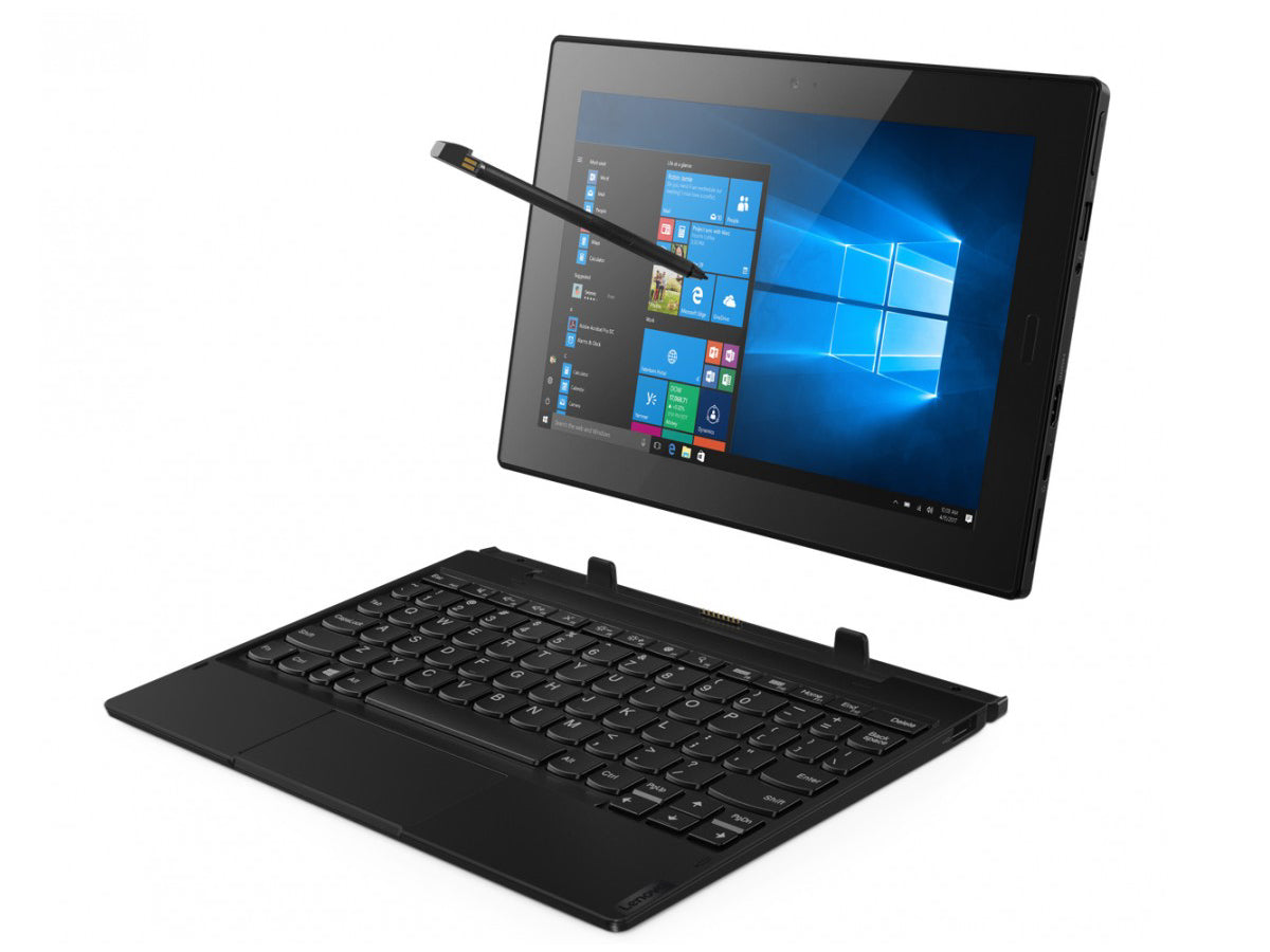 Lenovo Tablet 10 20L3 - Tablet - com dock de teclado - Intel Celeron N4100 / 1.1 GHz - Win 10 Pro 64-bit - UHD Graphics 600 - 8 GB RAM - 128 GB eMMC - 10.1" IPS ecrã de toque 1920 x 1200 - Wi-Fi 5, NFC - preto - kbd: Português