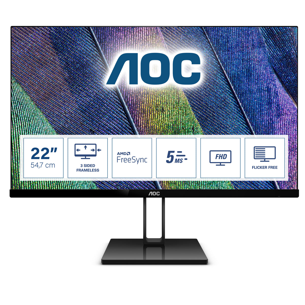 AOC MONITOR IPS 22 (21.5) 16:9 FHD HDMI DP 22V2Q