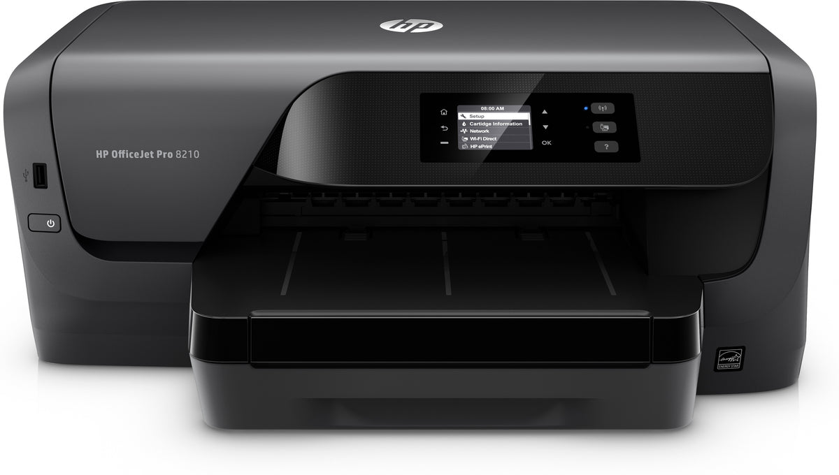 HP Officejet Pro 8210 - Impresora - color - Dúplex - inyección de tinta - A4 - 1200 x 1200 ppp - hasta 22 ppm (mono) / hasta 18 ppm (color) - capacidad: 250 hojas - USB 2.0, LAN, Wi-Fi ( n) - Elegible para HP Instant Ink