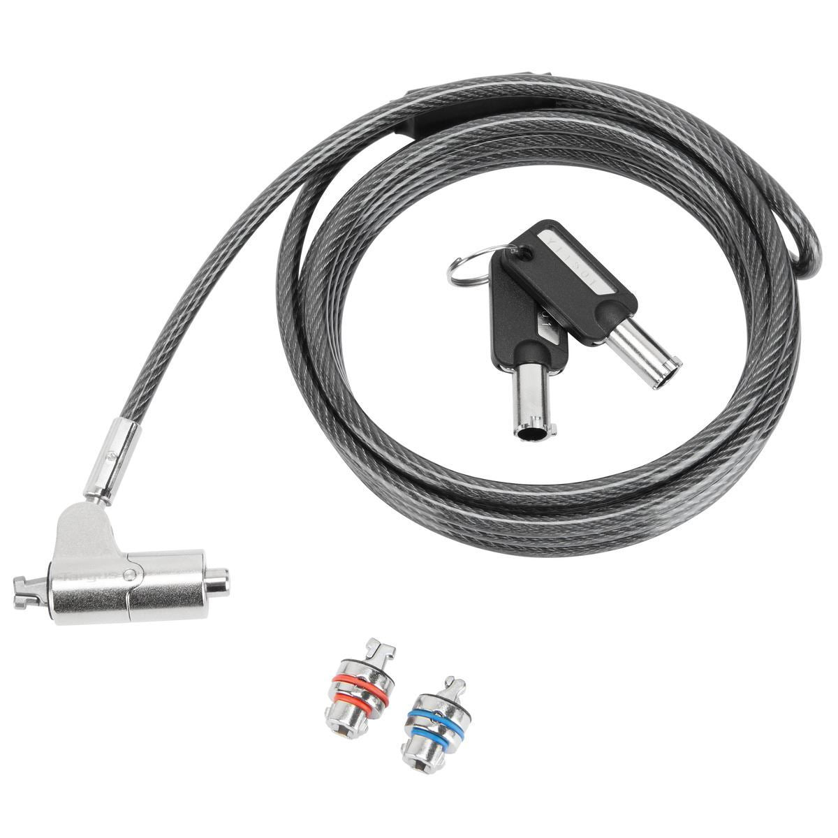 Targus DEFCON 3-in-1 - Candado con cable de seguridad - Plata - 2 m