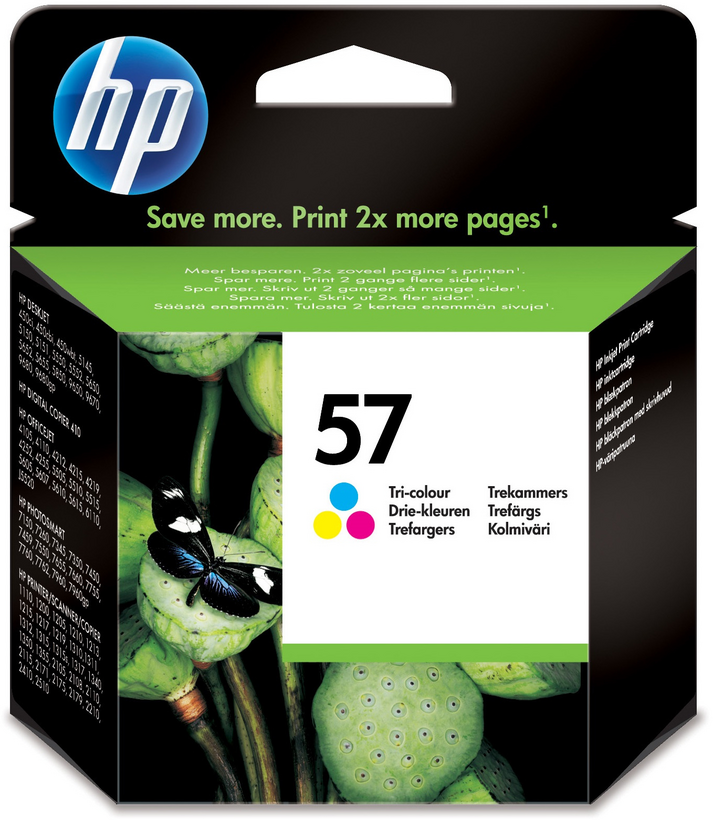 HP 57 - Color (cyan, magenta, yellow) - original - ink cartridge - for Deskjet 51XX, F4135, F4150, F4172, F4175, F4185, F4188, F4190, F4194, Photosmart 7550