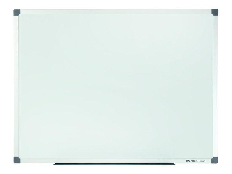 Nobo Classic - Quadro branco - montável na parede - 1500 x 1000 mm - aço lacado - magnético - branco - moldura de alumínio com tampas cinzentas