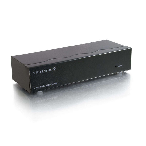 C2G TruLink Divisor/extensor de monitor UXGA de 4 puertos con audio de 3,5 mm - Conmutador de monitor/audio - Escritorio