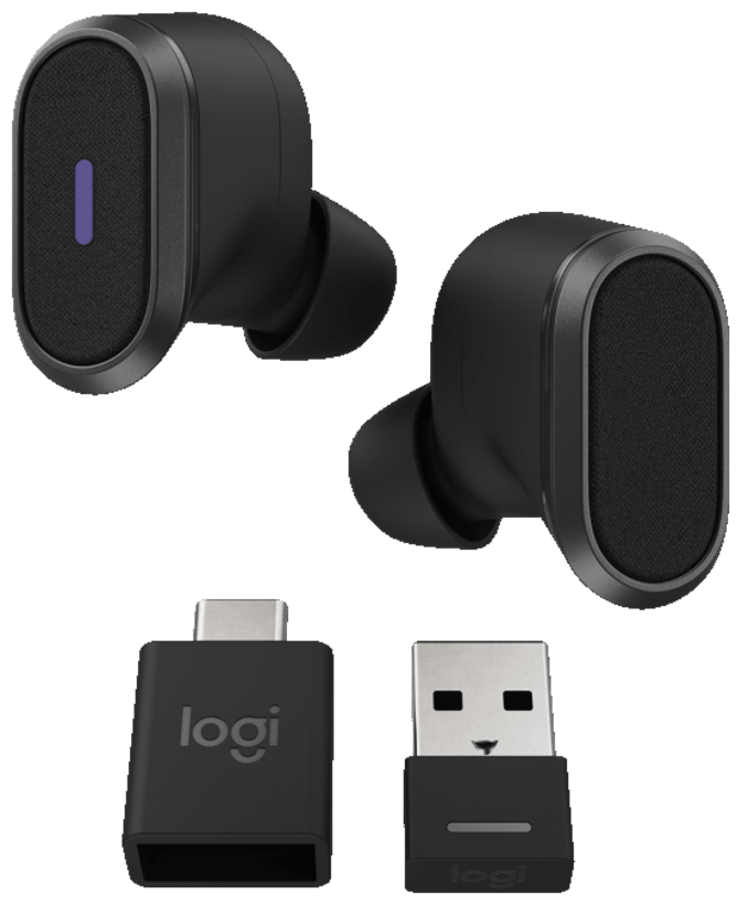 Logitech Zone True Wireless - Wireless headphones with microphone - in-ear - bluetooth - active noise canceling - graphite