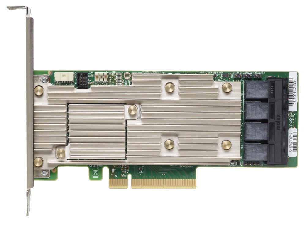 Lenovo ThinkSystem 930-16i - Controlador de armazenamento (RAID) - 16 Canal - SATA / SAS 12Gb/s - baixo perfil - RAID (expansão de disco rígido) 0, 1, 5, 6, 10, 50, JBOD, 60 - PCIe 3.0 x8 - para ThinkSystem SR530 7X07, SR550, SR570, SR590, SR630, SR6