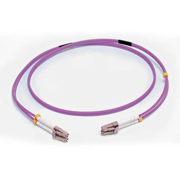 Patch de fibra C2G 15m LC/LC OM4 LSZH - Morado - Cable patch - multimodo LC (M) a multimodo LC (M) - 15 m - fibra óptica - dúplex - 50 / 125 micras - OM4 - morado