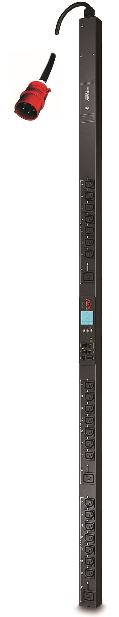 PDU para rack conmutada 2G Zero U de APC - Unidad de distribución de energía (montable en rack) - CA 400 V - 3 fases - Ethernet, RS-232, USB - entrada: IEC 60309 - conectores de salida: 24 - negro - para P/ N: SMX1000C, SMX1500RM2UC, SMX1500RM2UCNC, SMX75