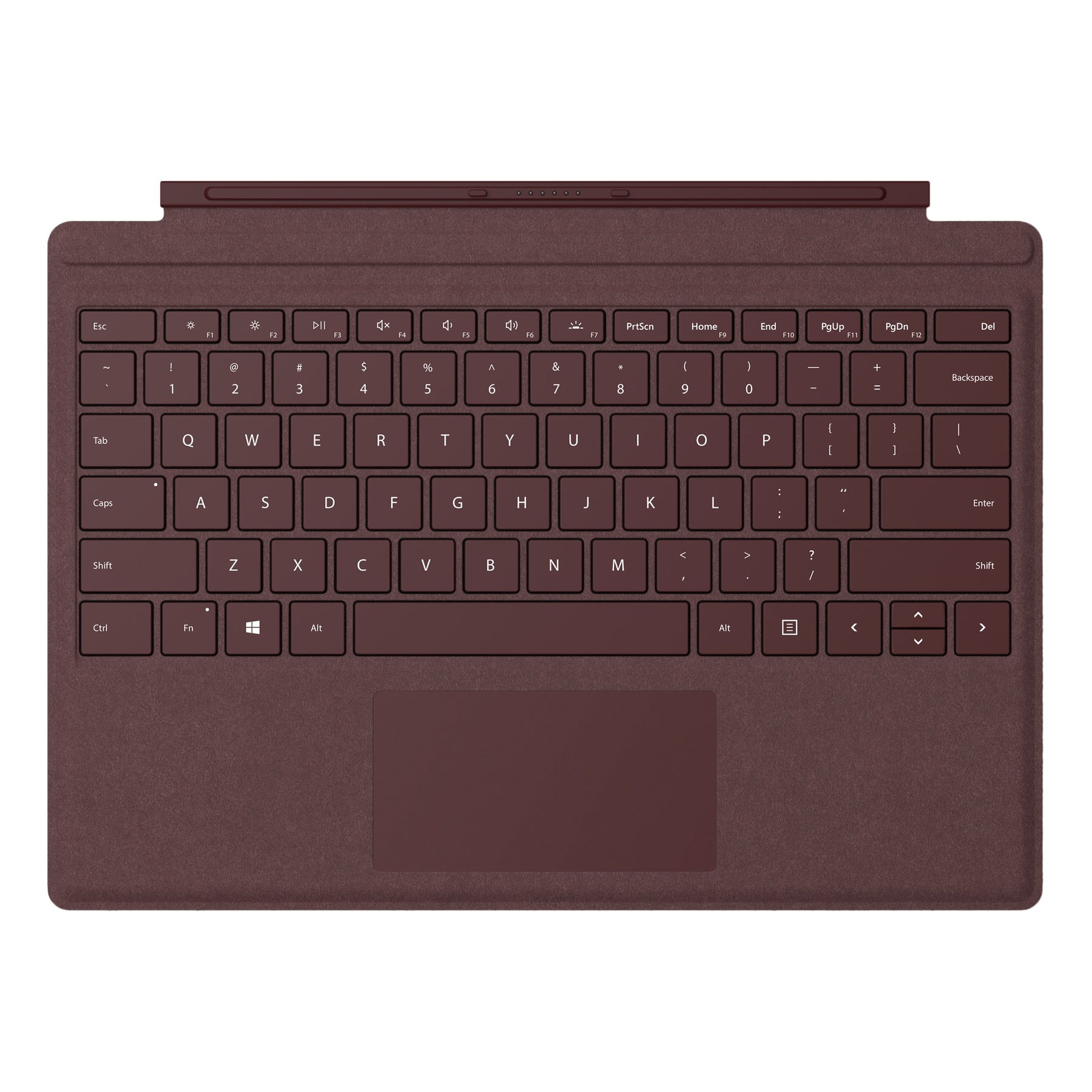 Microsoft Surface Go Signature Type Cover - Keyboard - with trackpad, accelerometer - backlit - English - burgundy - commercial - for Surface Go