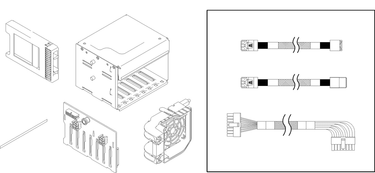 Lenovo 3,5" - Bus de servidor SATA/SAS de 4 puertos - para ThinkSystem ST250 (3,5")