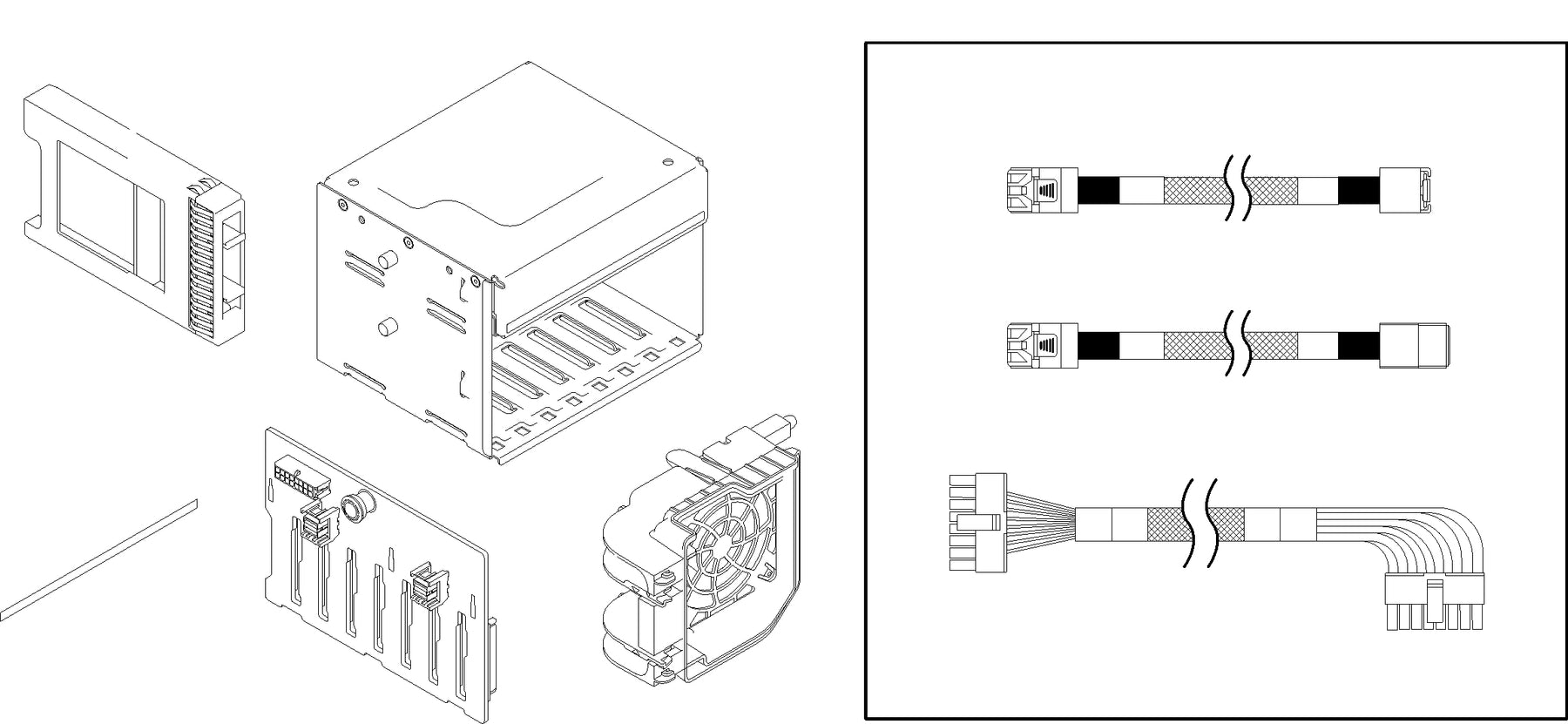 Lenovo 3.5" - Barramento de servidor de 4 portas SATA/SAS - para ThinkSystem ST250 (3.5")