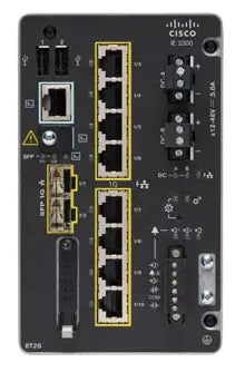 Cisco Catalyst IE3300 Rugged Series - Network Essentials - switch - Administrado - 10 x 10/100/1000 + 2 x SFP - Montaje en riel DIN - Alimentación de CC