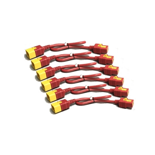 APC - Cable de alimentación - IEC 60320 C19 a IEC 60320 C20 - 16 A - 61 cm - con pestillo - rojo (paquete de 6) - para P/N: SMT2200I-AR, SMT2200R2I-AR, SMT3000I-AR, SMT3000R2I-AR, SMX3000HVTUS , SRT10RMXLIX806
