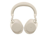 Jabra Evolve2 85 MS Stereo - Headphones - Full Size - Bluetooth - Wireless, Wired - Active Noise Cancellation - 3.5mm Jack - Noise Isolation - Beige - Certified for Teams