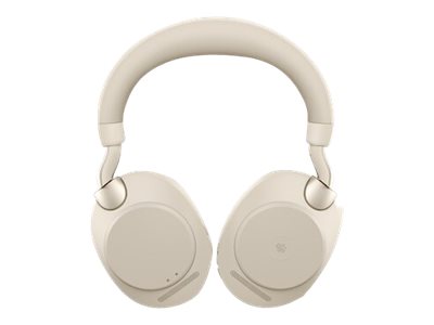 Jabra Evolve2 85 MS Stereo - Auscultadores - tamanho completo - bluetooth - sem fios, com cabo - cancelamento de ruído activo - macaco de 3,5 mm - isolamento de ruído - bege - Certificado para Teams