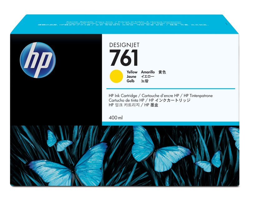 HP 761 - 400 ml - amarillo - original - DesignJet - cartucho de tinta - para impresora de producción DesignJet T7100, T7200
