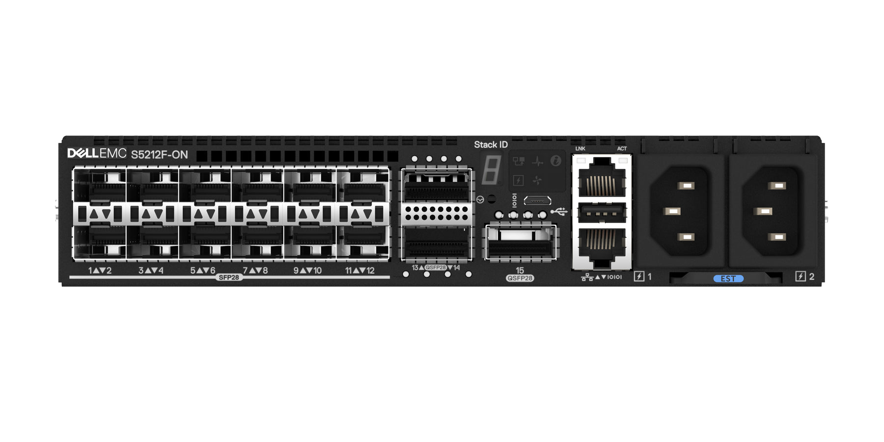 Dell PowerSwitch S5212F-ON - Interruptor - Administrado - 12 x 25 Gigabit SFP28 + 3 x 100 Gigabit QSFP28 - montável em trilho - com 1 ano de Assistência Principal com Garantia de Hardware no Dia Útil Seguinte
