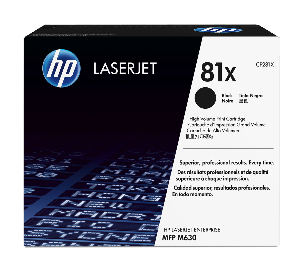 HP 81X - High Yield - Black - Genuine - LaserJet - Toner Cartridge (CF281X) - for LaserJet Enterprise MFP M630, LaserJet Enterprise Flow MFP M630