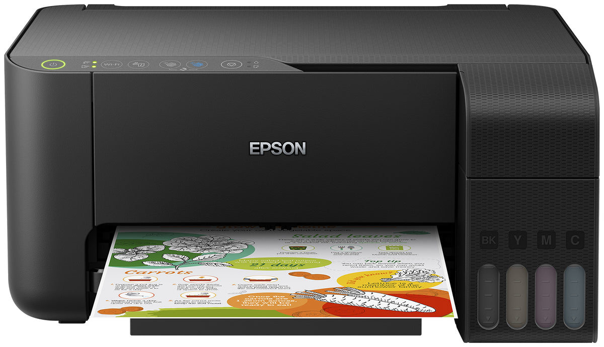Epson EcoTank ET-2714 - Impresora multifunción - Color - Inyección de tinta - Legal (216 x 356 mm)/A4 (210 x 297 mm) (original) - A4/Legal (soportes) - hasta 10,5 ppm (impresión) - 100 hojas - USB, Wi-Fi - Negro